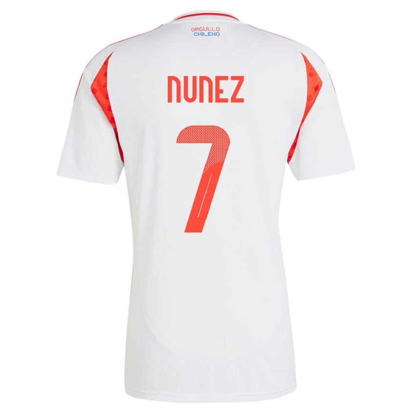 Kandiny Homme Maillot Chili Marcelino Núñez #7 Blanc Tenues Extérieur 24-26 T-Shirt