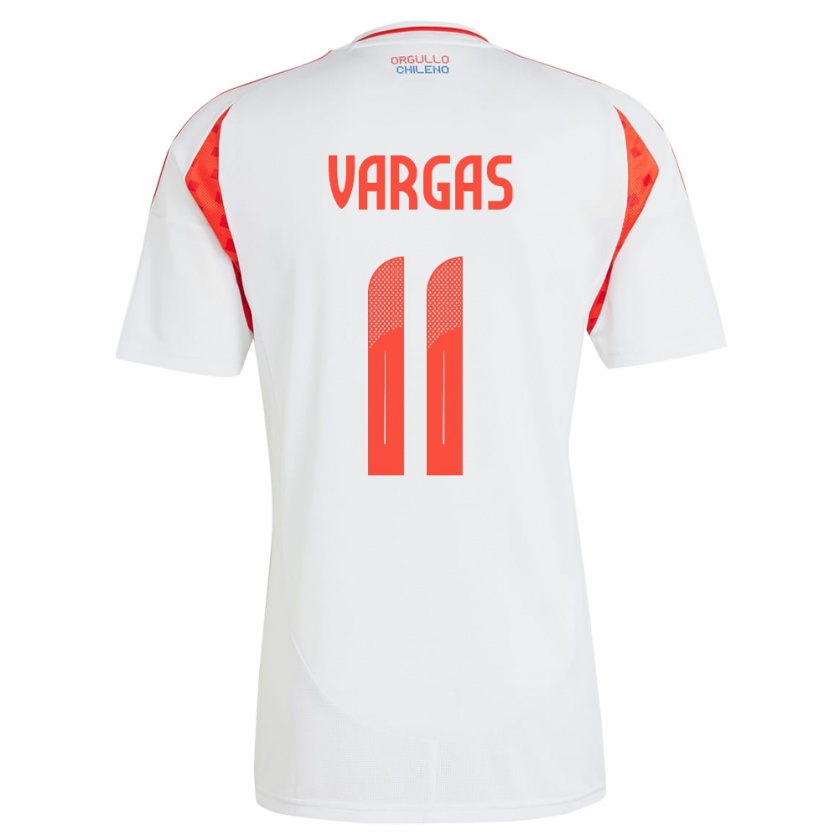 Kandiny Homme Maillot Chili Eduardo Vargas #11 Blanc Tenues Extérieur 24-26 T-Shirt