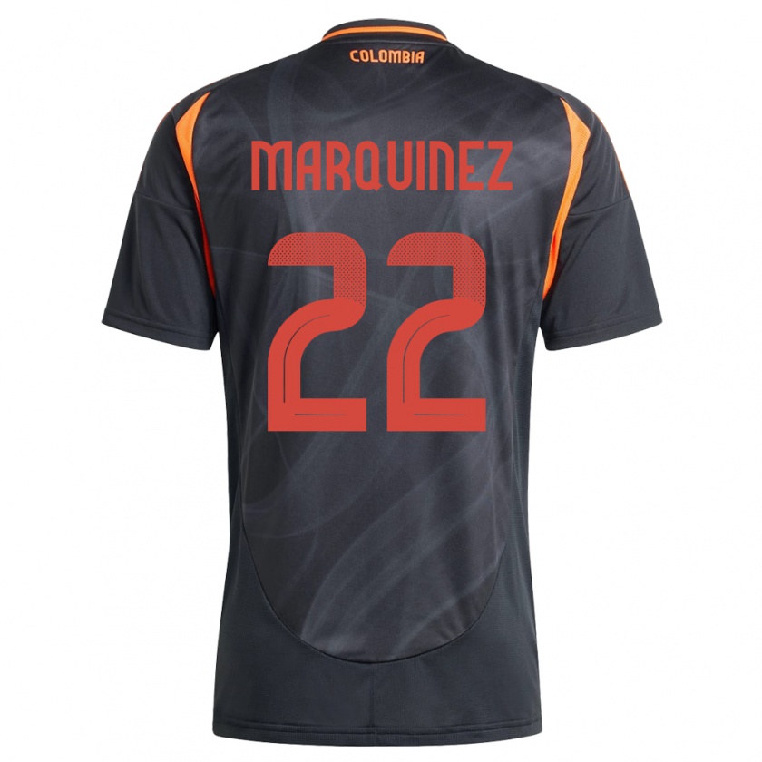 Kandiny Homme Maillot Colombie Luis Marquinez #22 Noir Tenues Extérieur 24-26 T-Shirt