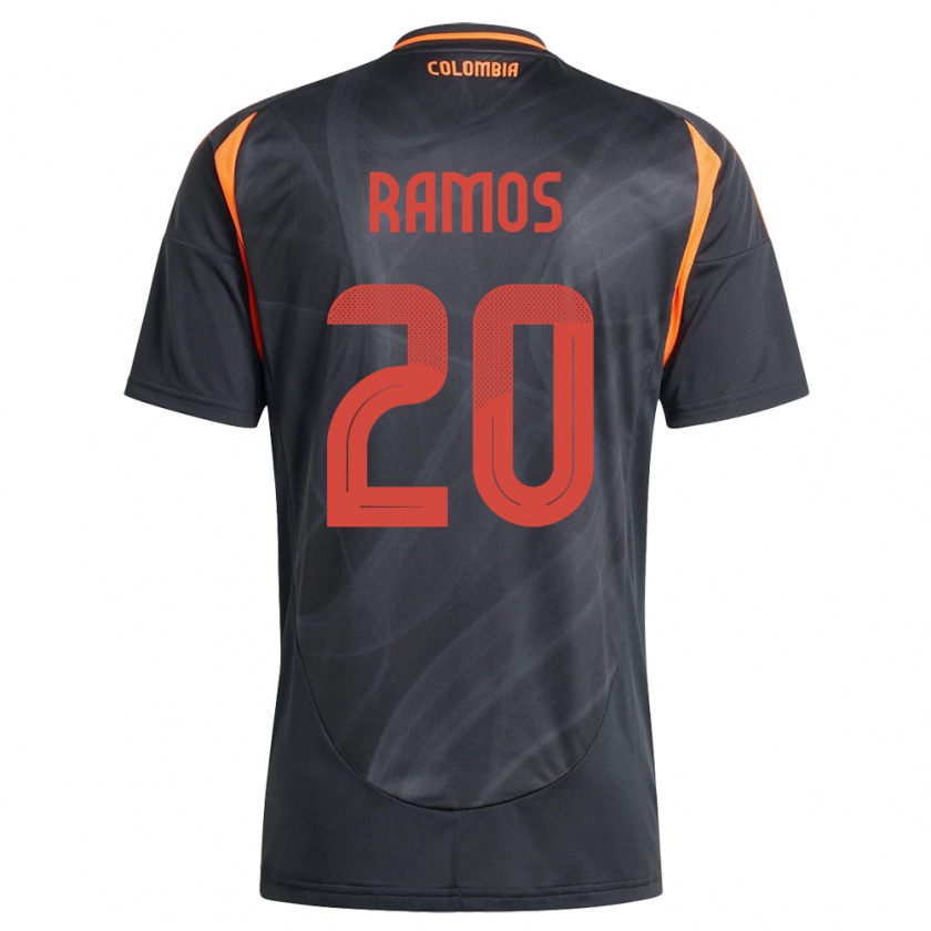 Kandiny Homme Maillot Colombie Mónica Ramos #20 Noir Tenues Extérieur 24-26 T-Shirt