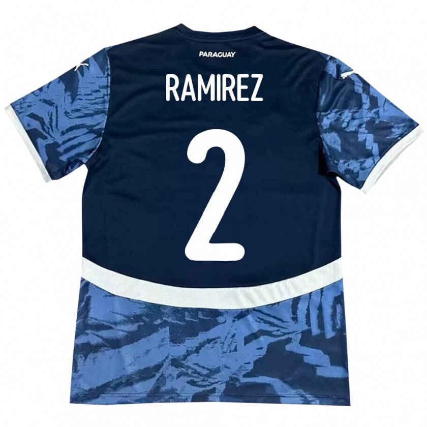 Kandiny Homme Maillot Paraguay Iván Ramírez #2 Bleu Tenues Extérieur 24-26 T-Shirt