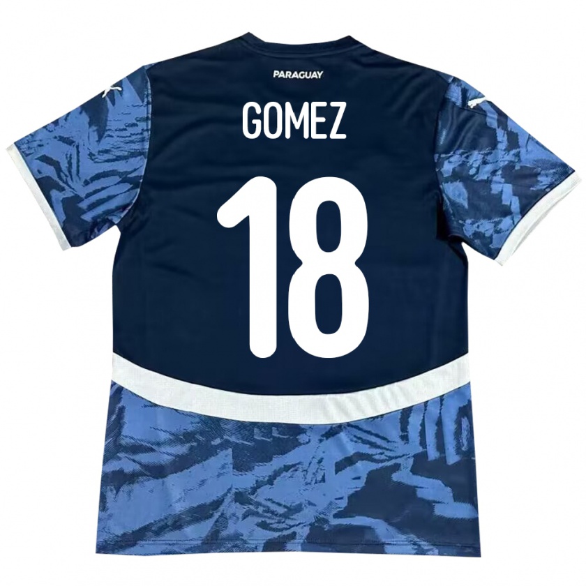 Kandiny Homme Maillot Paraguay Diego Gómez #18 Bleu Tenues Extérieur 24-26 T-Shirt