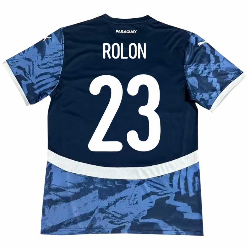 Kandiny Homme Maillot Paraguay Luis Rolón #23 Bleu Tenues Extérieur 24-26 T-Shirt