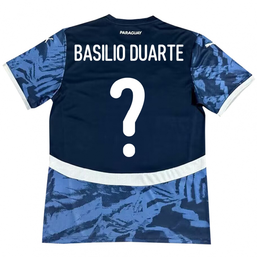 Kandiny Homme Maillot Paraguay Basilio Duarte #0 Bleu Tenues Extérieur 24-26 T-Shirt