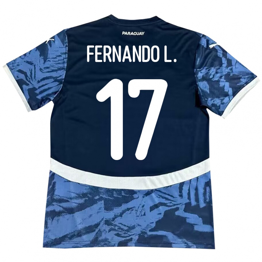 Kandiny Homme Maillot Paraguay Fernando Leguizamón #17 Bleu Tenues Extérieur 24-26 T-Shirt