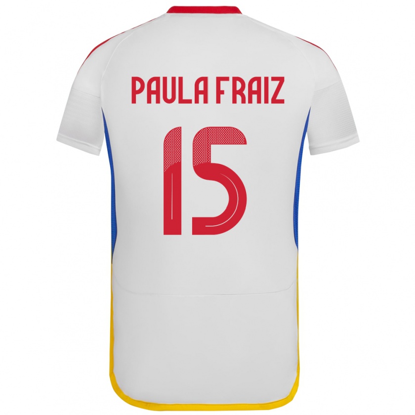 Kandiny Homme Maillot Venezuela Ana Paula Fraiz #15 Blanc Tenues Extérieur 24-26 T-Shirt