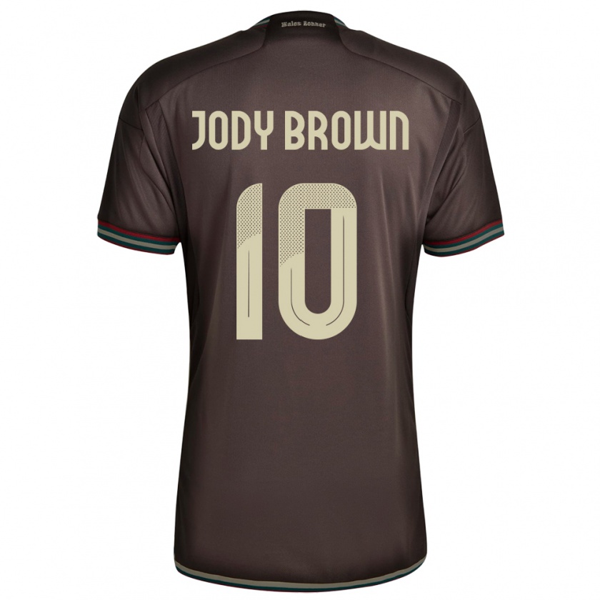 Kandiny Homme Maillot Jamaïque Jody Brown #10 Brun Nuit Tenues Extérieur 24-26 T-Shirt