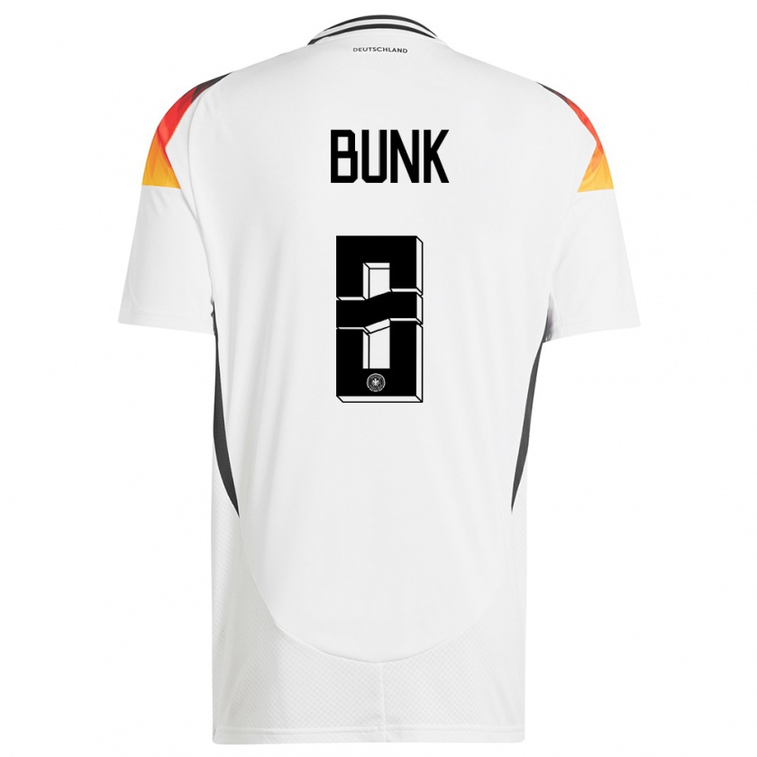 Kandiny Femme Maillot Allemagne Daniel Bunk #8 Blanc Tenues Domicile 24-26 T-Shirt