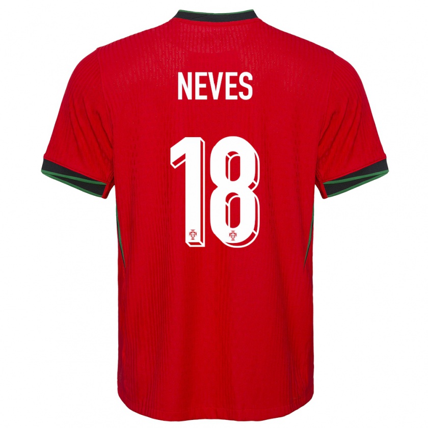 Kandiny Femme Maillot Portugal Ruben Neves #18 Rouge Tenues Domicile 24-26 T-Shirt
