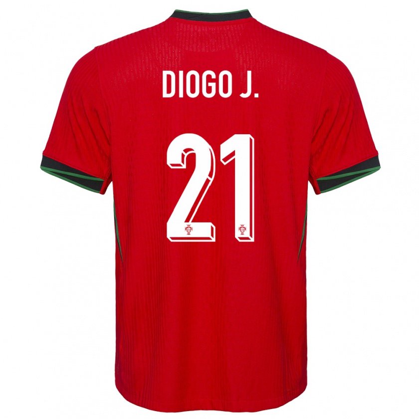 Kandiny Femme Maillot Portugal Diogo Jota #21 Rouge Tenues Domicile 24-26 T-Shirt