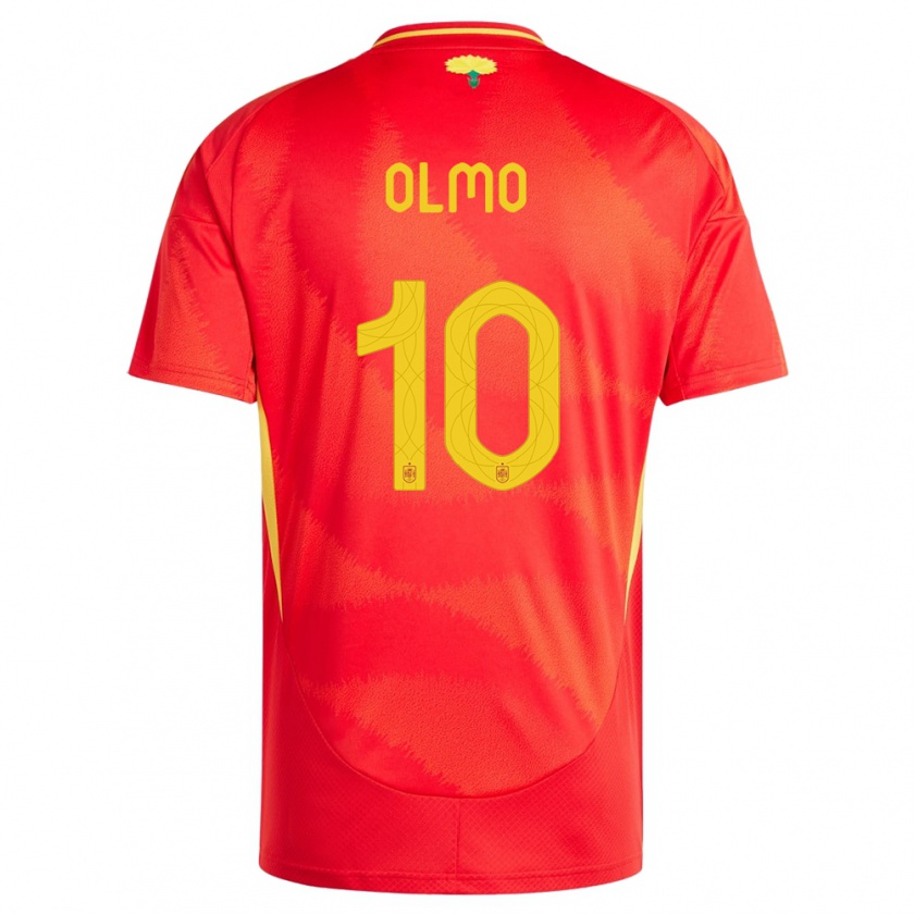 Kandiny Femme Maillot Espagne Dani Olmo #10 Rouge Tenues Domicile 24-26 T-Shirt