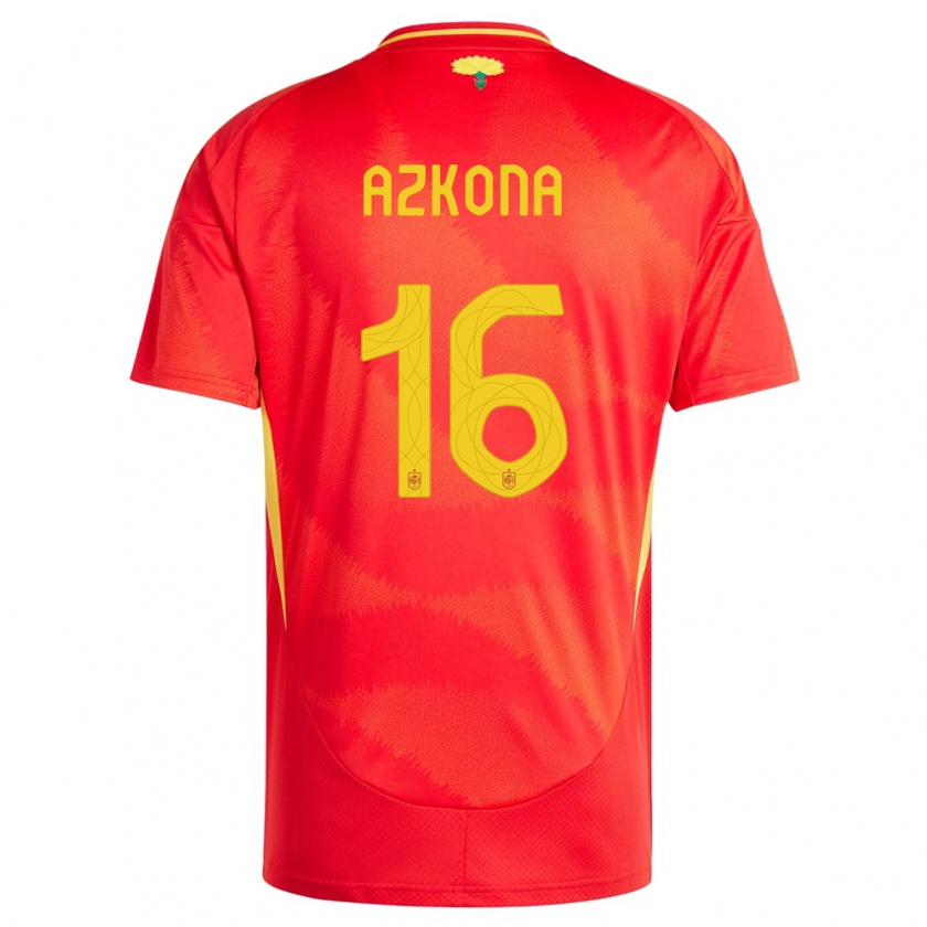 Kandiny Femme Maillot Espagne Ane Azkona #16 Rouge Tenues Domicile 24-26 T-Shirt