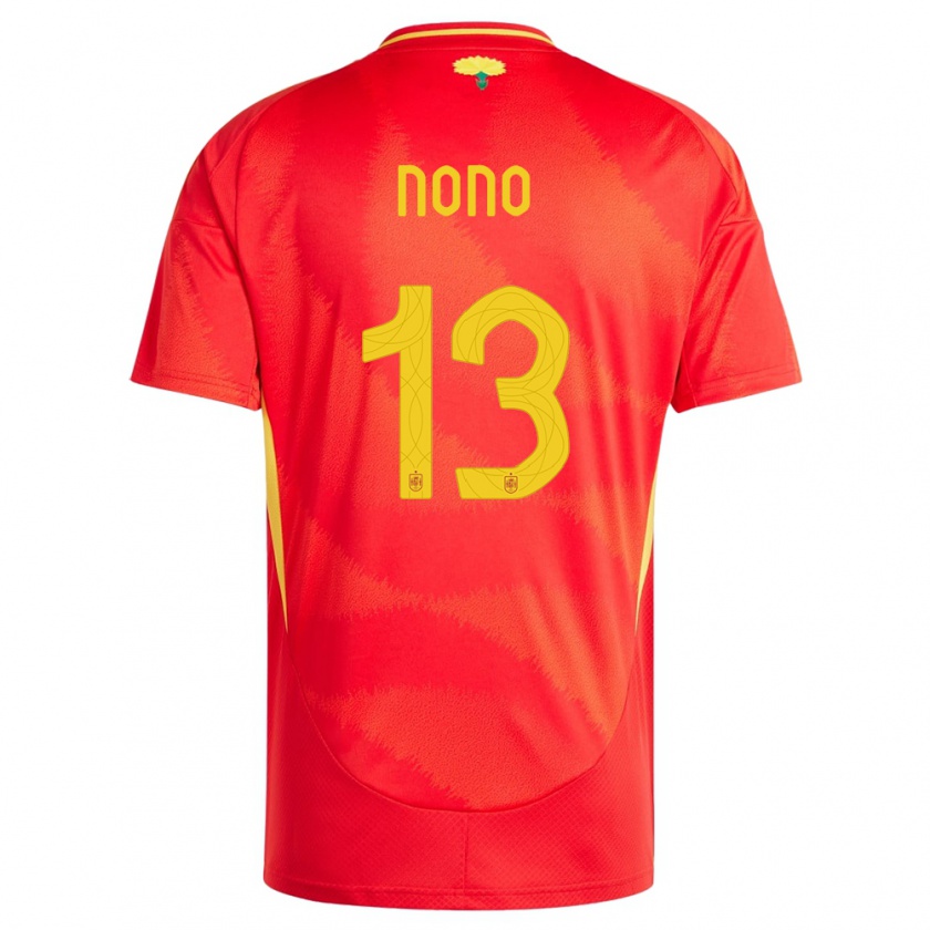 Kandiny Femme Maillot Espagne Nono #13 Rouge Tenues Domicile 24-26 T-Shirt