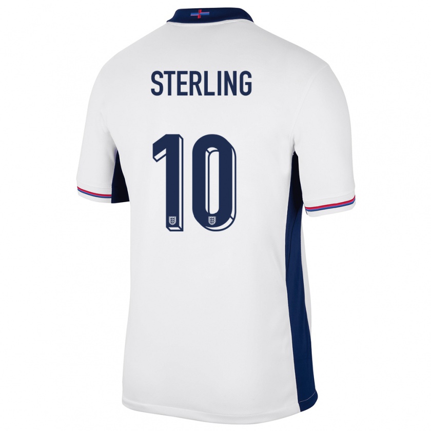 Kandiny Femme Maillot Angleterre Raheem Sterling #10 Blanc Tenues Domicile 24-26 T-Shirt