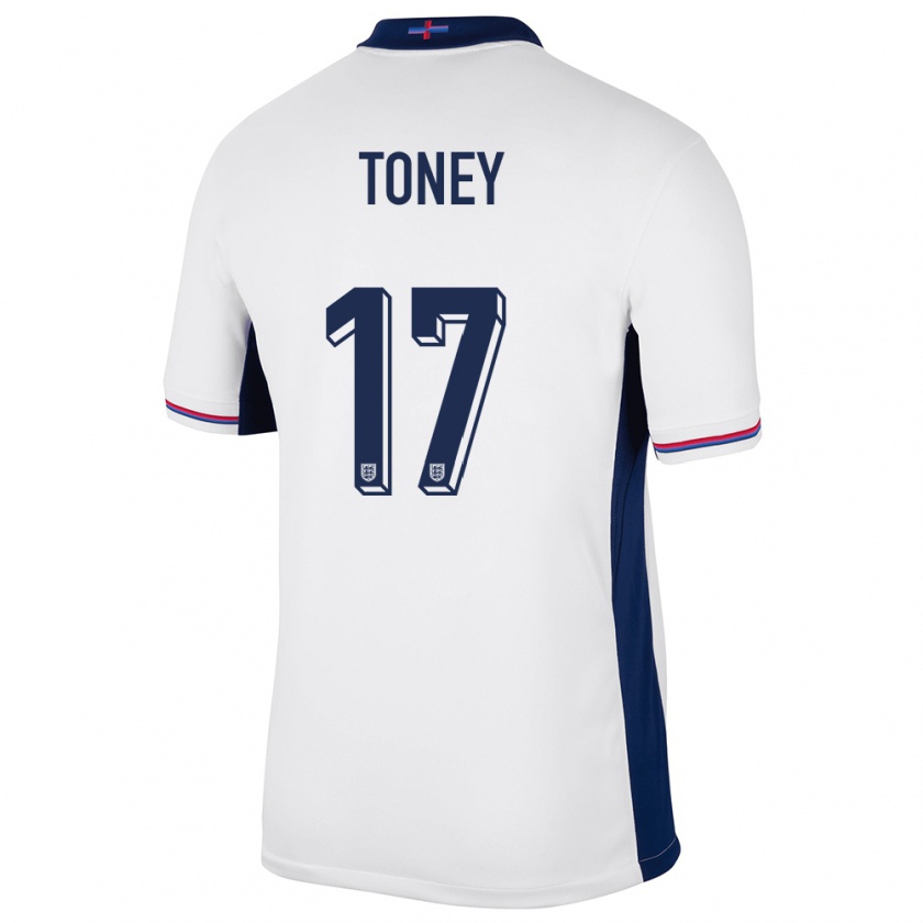 Kandiny Femme Maillot Angleterre Ivan Toney #17 Blanc Tenues Domicile 24-26 T-Shirt