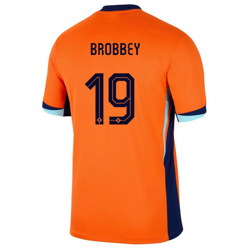 Kandiny Femme Maillot Pays-Bas Brian Brobbey #19 Orange Tenues Domicile 24-26 T-Shirt