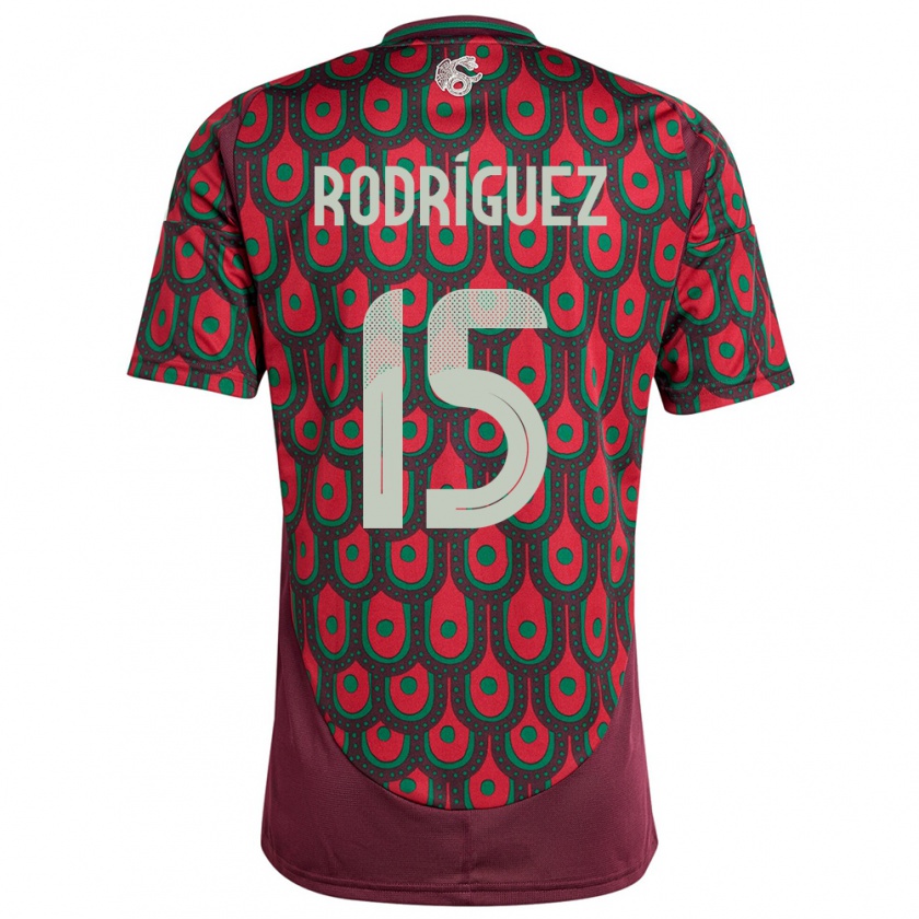 Kandiny Femme Maillot Mexique Jorge Rodriguez #15 Bordeaux Tenues Domicile 24-26 T-Shirt