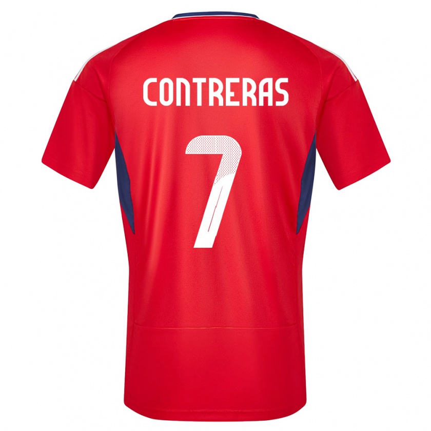 Kandiny Femme Maillot Costa Rica Anthony Contreras #7 Rouge Tenues Domicile 24-26 T-Shirt