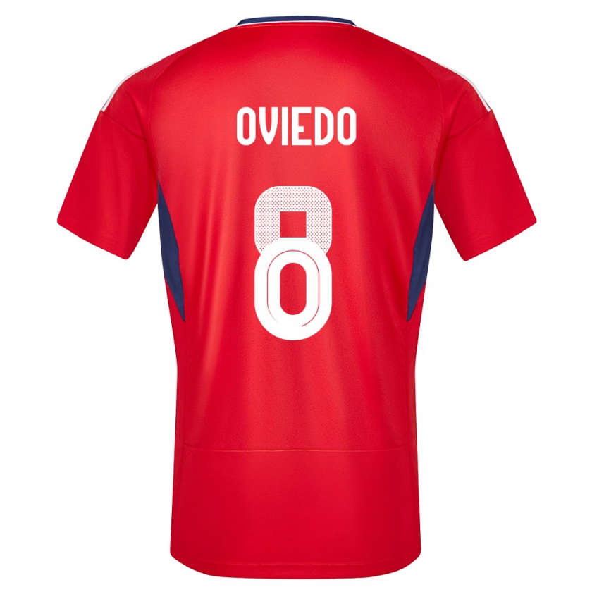 Kandiny Femme Maillot Costa Rica Bryan Oviedo #8 Rouge Tenues Domicile 24-26 T-Shirt