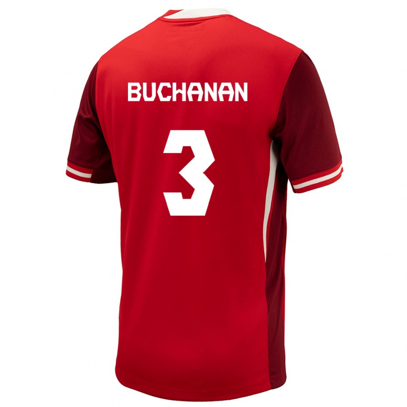 Kandiny Femme Maillot Canada Kadeisha Buchanan #3 Rouge Tenues Domicile 24-26 T-Shirt