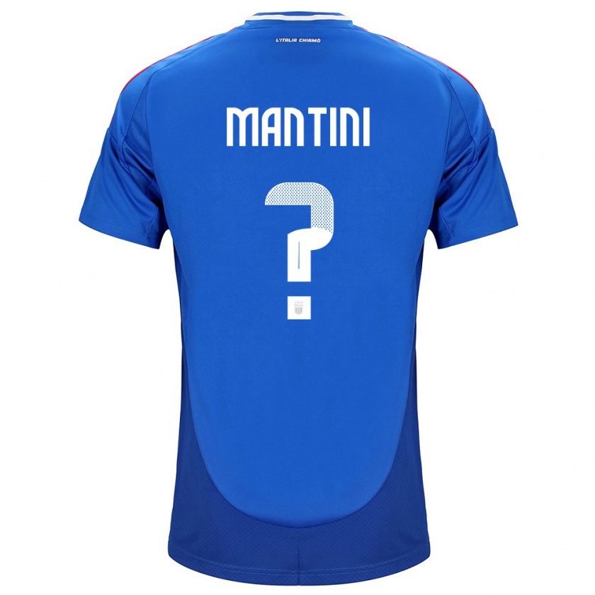 Kandiny Femme Maillot Italie Matteo Mantini #0 Bleu Tenues Domicile 24-26 T-Shirt