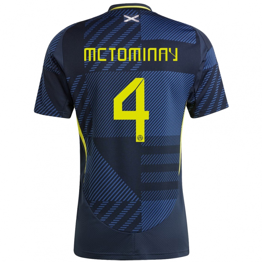 Kandiny Femme Maillot Écosse Scott Mctominay #4 Bleu Foncé Tenues Domicile 24-26 T-Shirt