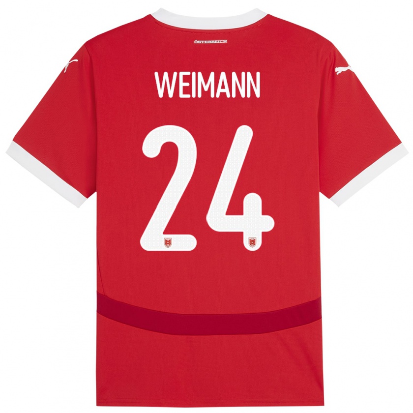 Kandiny Femme Maillot Autriche Andreas Weimann #24 Rouge Tenues Domicile 24-26 T-Shirt