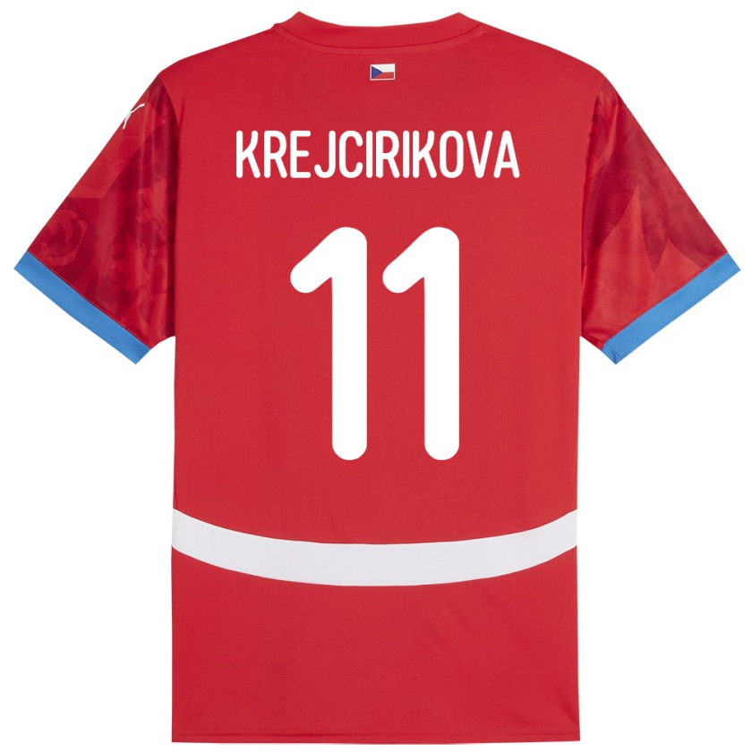 Kandiny Femme Maillot Tchéquie Tereza Krejčiříková #11 Rouge Tenues Domicile 24-26 T-Shirt