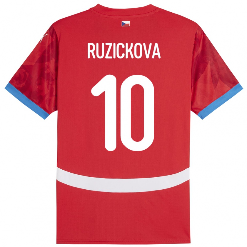 Kandiny Femme Maillot Tchéquie Kristýna Růžičková #10 Rouge Tenues Domicile 24-26 T-Shirt