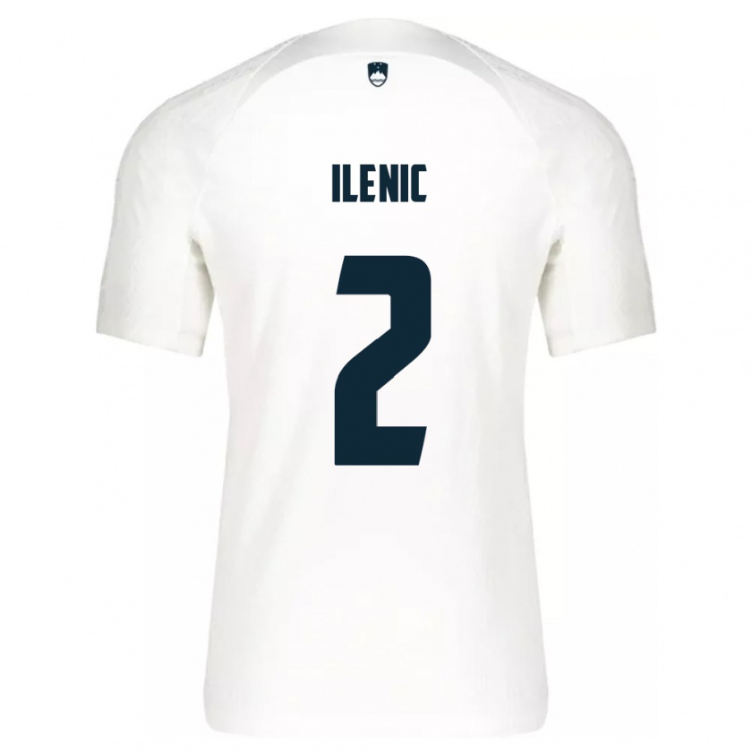 Kandiny Femme Maillot Slovénie Mitja Ilenic #2 Blanc Tenues Domicile 24-26 T-Shirt