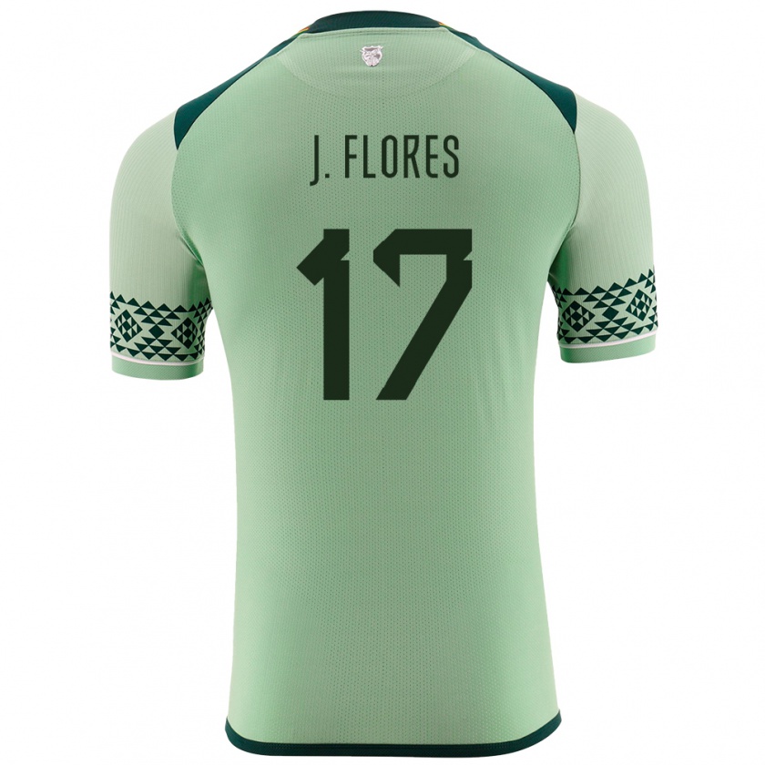 Kandiny Femme Maillot Bolivie José Flores #17 Vert Clair Tenues Domicile 24-26 T-Shirt