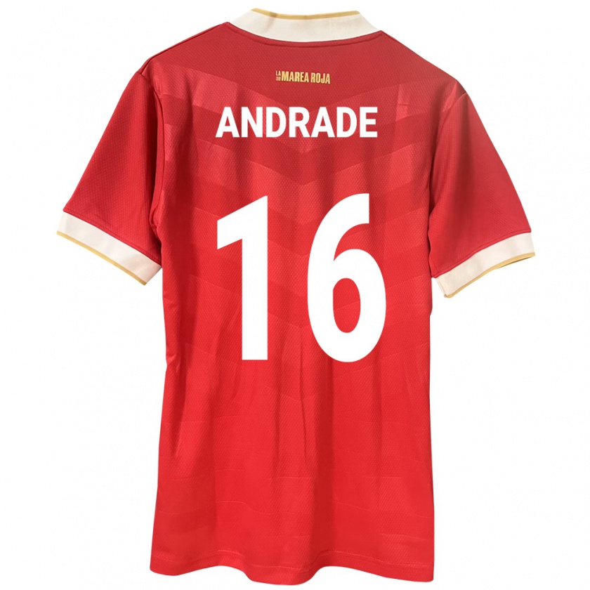 Kandiny Femme Maillot Panama Andrés Andrade #16 Rouge Tenues Domicile 24-26 T-Shirt