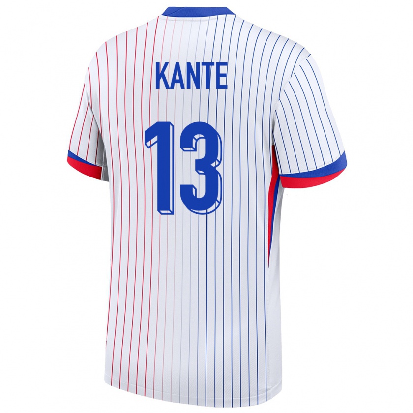 Kandiny Femme Maillot France N Golo Kante #13 Blanc Tenues Extérieur 24-26 T-Shirt