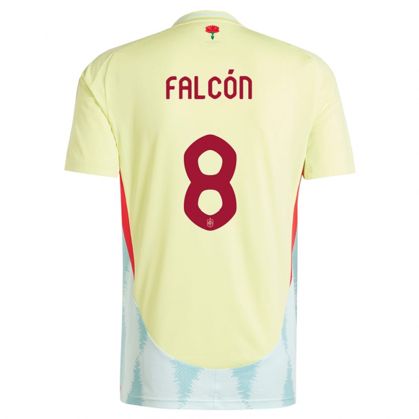 Kandiny Femme Maillot Espagne Andrea Falcon #8 Jaune Tenues Extérieur 24-26 T-Shirt