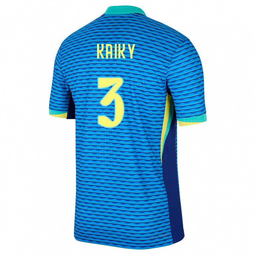 Kandiny Femme Maillot Brésil Kaiky #3 Bleu Tenues Extérieur 24-26 T-Shirt