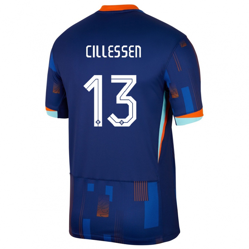 Kandiny Femme Maillot Pays-Bas Jasper Cillessen #13 Bleu Tenues Extérieur 24-26 T-Shirt