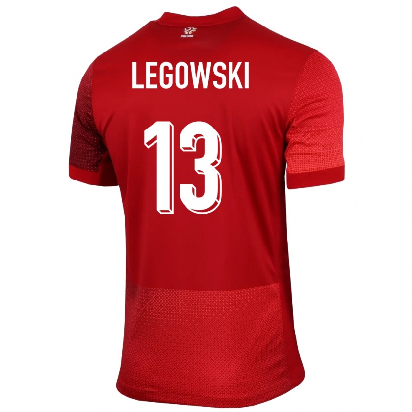 Kandiny Femme Maillot Pologne Mateusz Legowski #13 Rouge Tenues Extérieur 24-26 T-Shirt