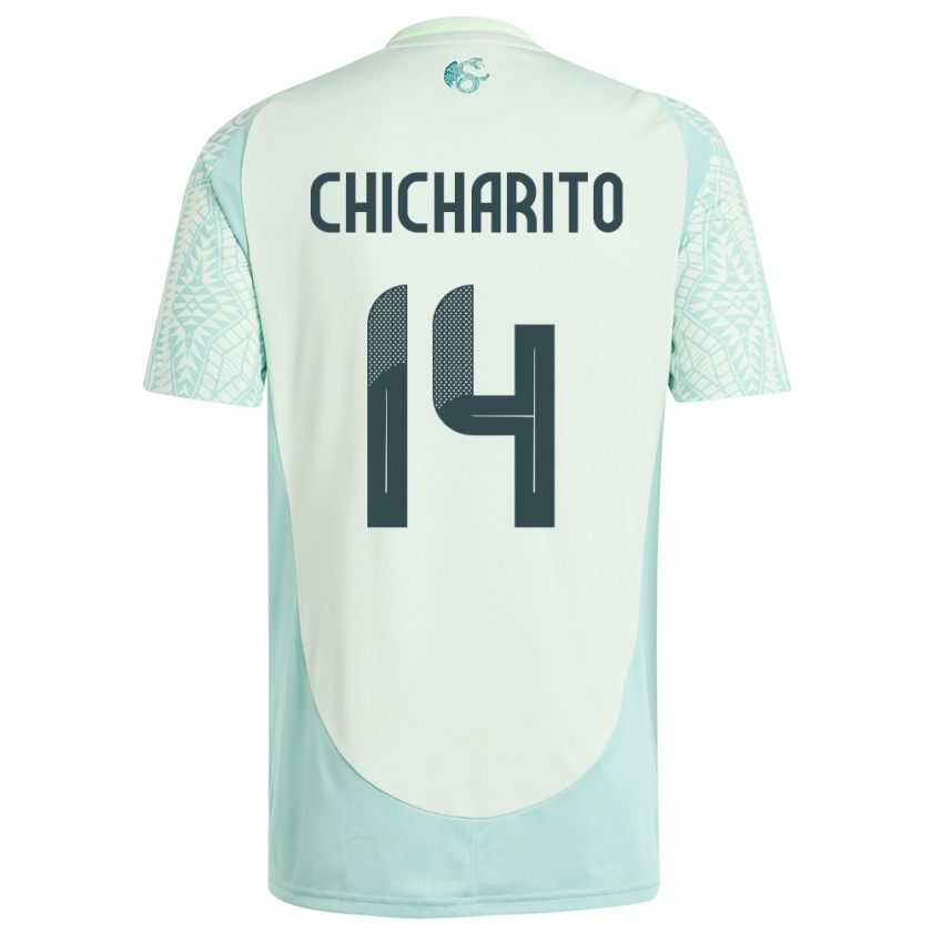 Kandiny Femme Maillot Mexique Chicharito #14 Lin Vert Tenues Extérieur 24-26 T-Shirt