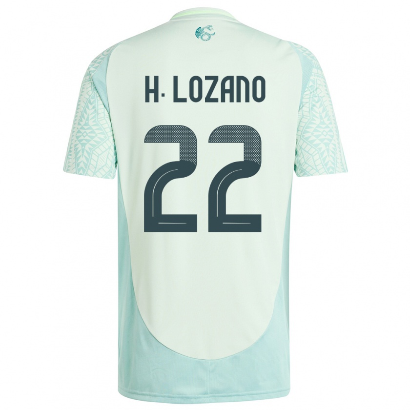 Kandiny Femme Maillot Mexique Hirving Lozano #22 Lin Vert Tenues Extérieur 24-26 T-Shirt