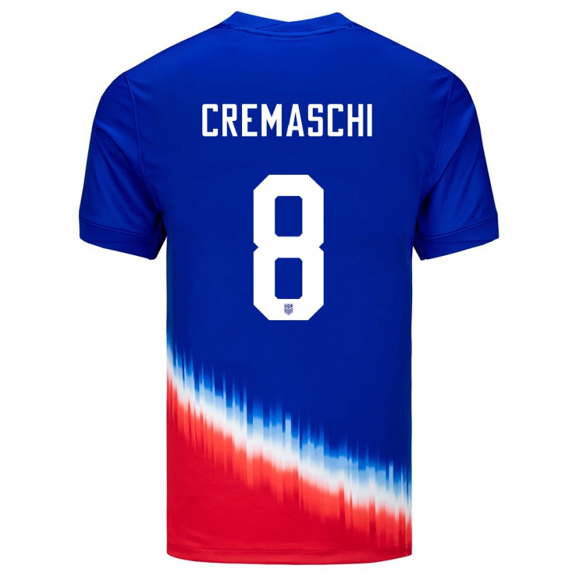 Kandiny Femme Maillot États-Unis Benjamin Cremaschi #8 Bleu Tenues Extérieur 24-26 T-Shirt