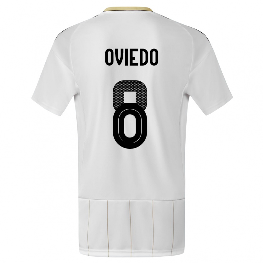 Kandiny Femme Maillot Costa Rica Bryan Oviedo #8 Blanc Tenues Extérieur 24-26 T-Shirt