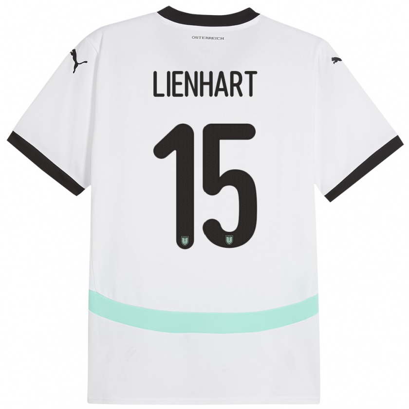 Kandiny Femme Maillot Autriche Philipp Lienhart #15 Blanc Tenues Extérieur 24-26 T-Shirt