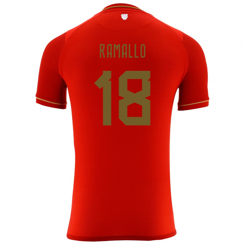 Kandiny Femme Maillot Bolivie Rodrigo Ramallo #18 Rouge Tenues Extérieur 24-26 T-Shirt