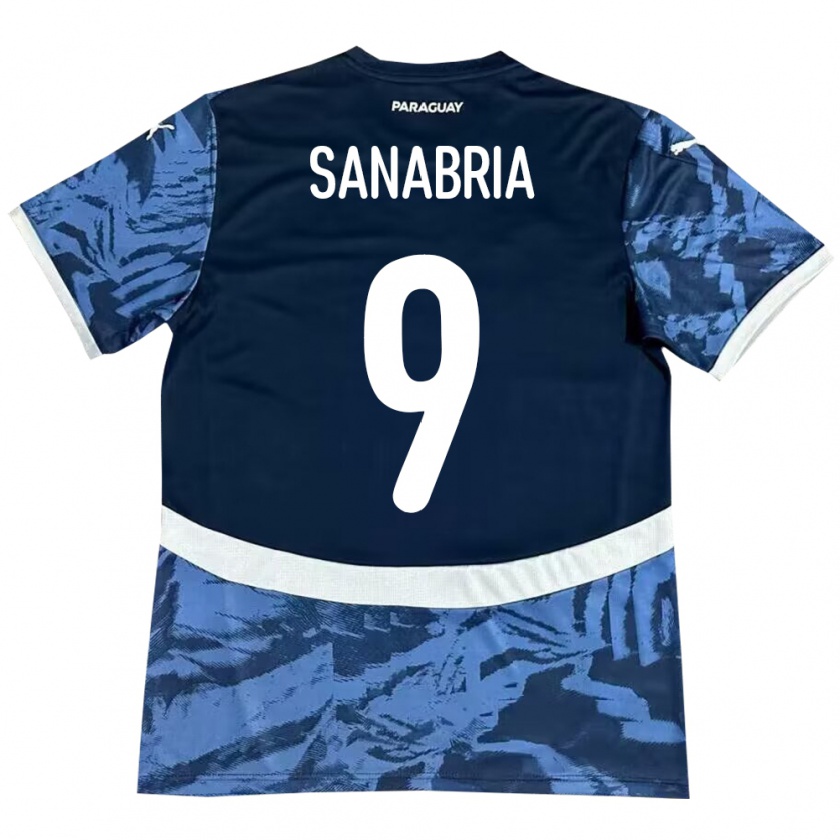 Kandiny Femme Maillot Paraguay Antonio Sanabria #9 Bleu Tenues Extérieur 24-26 T-Shirt