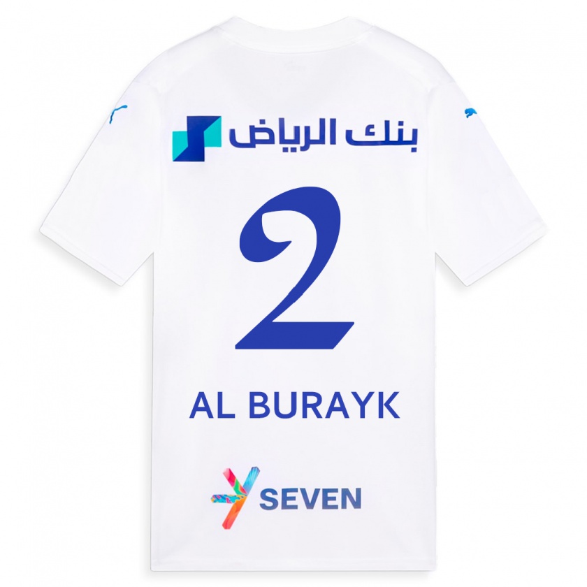 Kandiny Enfant Maillot Mohammed Al-Burayk #2 Blanc Tenues Extérieur 2023/24 T-Shirt