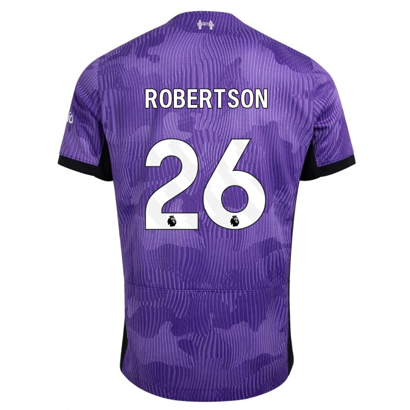 Kandiny Enfant Maillot Andrew Robertson #26 Violet Troisieme 2023/24 T-Shirt