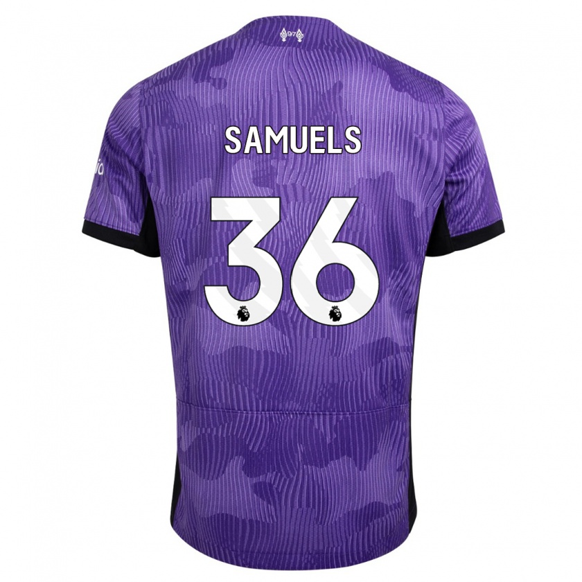 Kandiny Enfant Maillot Kerron Samuels #36 Violet Troisieme 2023/24 T-Shirt