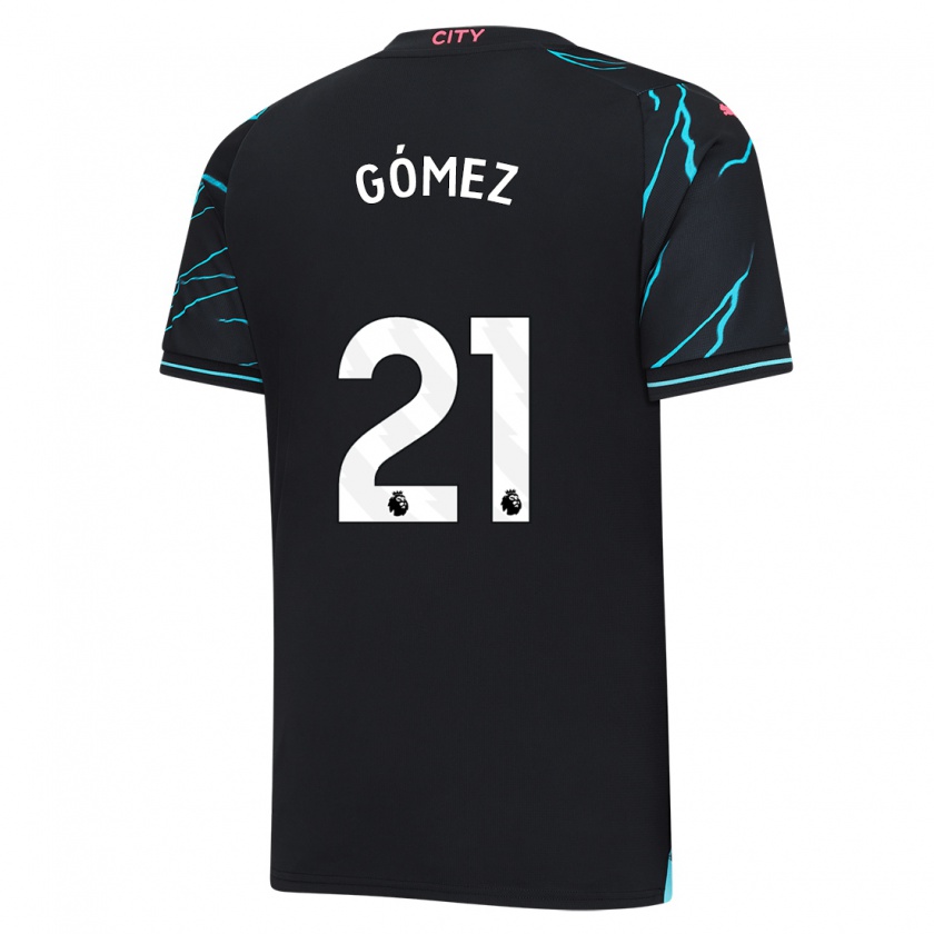 Kandiny Enfant Maillot Sergio Gómez #21 Bleu Foncé Troisieme 2023/24 T-Shirt