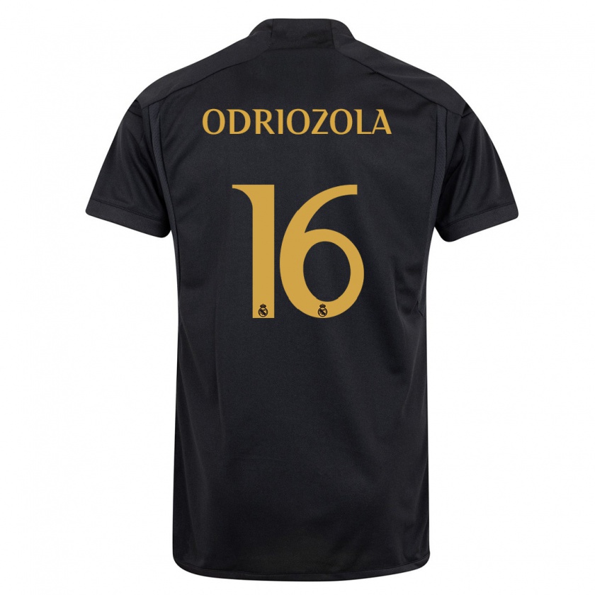 Kandiny Enfant Maillot Alvaro Odriozola #16 Noir Troisieme 2023/24 T-Shirt