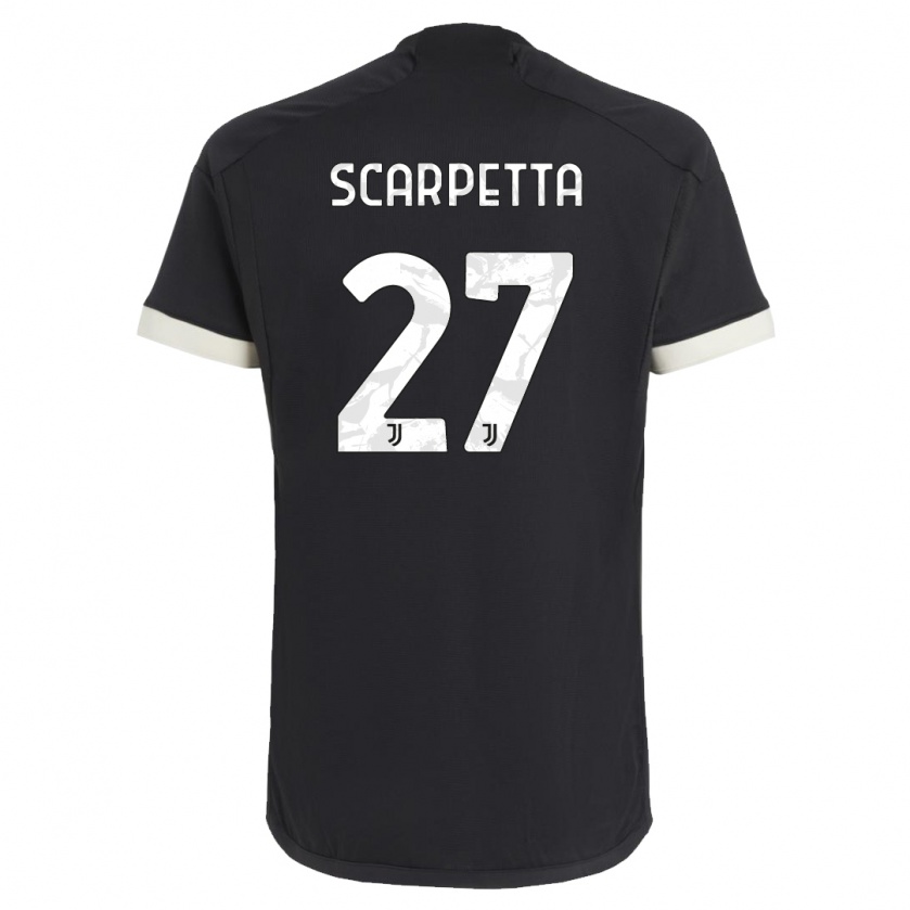 Kandiny Enfant Maillot Jacopo Scarpetta #27 Noir Troisieme 2023/24 T-Shirt